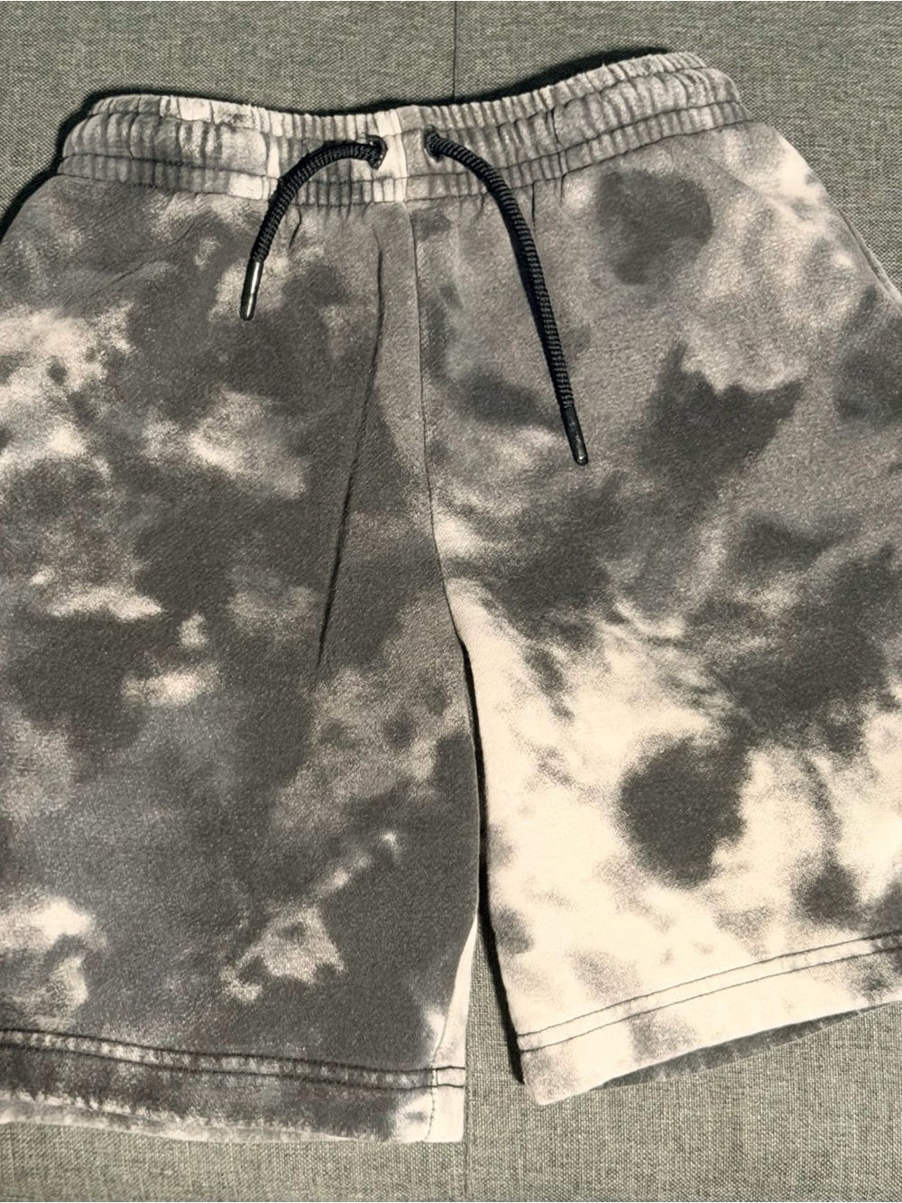 Jordan Black & White Tie-Dye Drawstring Shorts